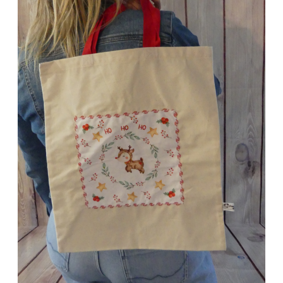 Tote bag de Noël cerf